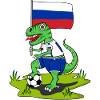 Russia Flag Dinosaur Rex Soccer