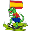 Spain Flag Dinosaur Rex Football