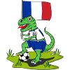 France Flag Dinosaur Rex Football