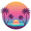 Sonnenuntergang am Strand Retro