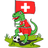 Switzerland Flag Dinosaur Rex Football
