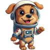 Cartoon Astronaut Dog
