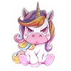 Verärgertes Einhorn Mit Regenbogenmähne