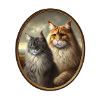 Maine-Coon Duo in Renaissance Style