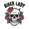 BIKER LADY WITH ROSE