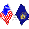 USA and Nebraska flag crossed