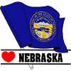 Drapeau Nebraska coeur NEBRASKA