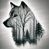 Wolf Doppelbelichtung