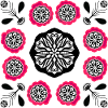 Flowerpower black and pink