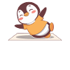 Happy Penguin Yoga Exercise Joy