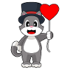 Cat Groom Heart Wedding