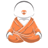 Yoga style meditating penguin