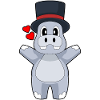 Hippopotamus Groom Top Hat Wedding