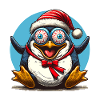 crazy Christmas penguin