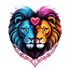 Love valentine lion