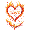 Love valentin coeur feu