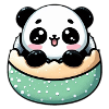 Panda Mochi with Icing Sugar