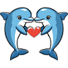 Couple de dauphins Saint-Valentin