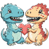 Dinosaurier Liebe Paar