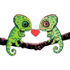 Caméléon Couple Saint-Valentin