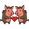 Couple de sangliers Saint-Valentin