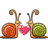 Escargot Couple Saint-Valentin