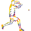 Rainbow Silhouette Tennis Servir Tennis