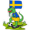 Sweden Flag Dinosaur Rex Football
