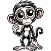 Sad chimpanzee sweet emotional