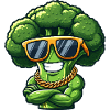 Cool Broccoli Sunglasses Gangster Vegetables