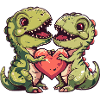 Dinosaurier Liebe Paar