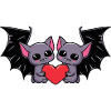 Couple de chauves-souris Saint-Valentin