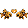 Poisson rouge Couple Poisson Saint-Valentin