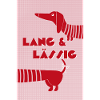 Dackel lang & lässig rot-rosa, Retro-Style