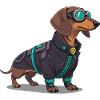 Cyberpunk Dog in Tech Suit