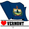 Flag Vermont heart VERMONT