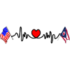 Cardio-Herz mit USA-Flagge und Ohio-Flagge