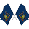 Two Flags Crossed Pennsylvania