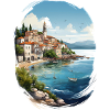 Mediterranean city on the coast