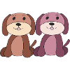 zwei hunde junge mädchen