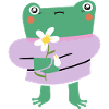 Grenouille mignonne avec fleur - Wholesome Vibes