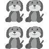 Dogs 4x Grayscale