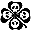 Skulls and black four-leaf clover
