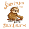 Sloth With Skateboard Dilly Dallying