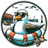 Möwe im Rettungsring
