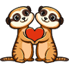 Suricate Couple Saint-Valentin