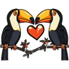Toucan oiseau couple e Saint-Valentin