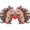 Couple de tatou amoureux Saint-Valentin