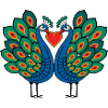 Couple d’oiseau paon e Saint-Valentin