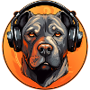 Cooler Pitbull mit Kopfhörern